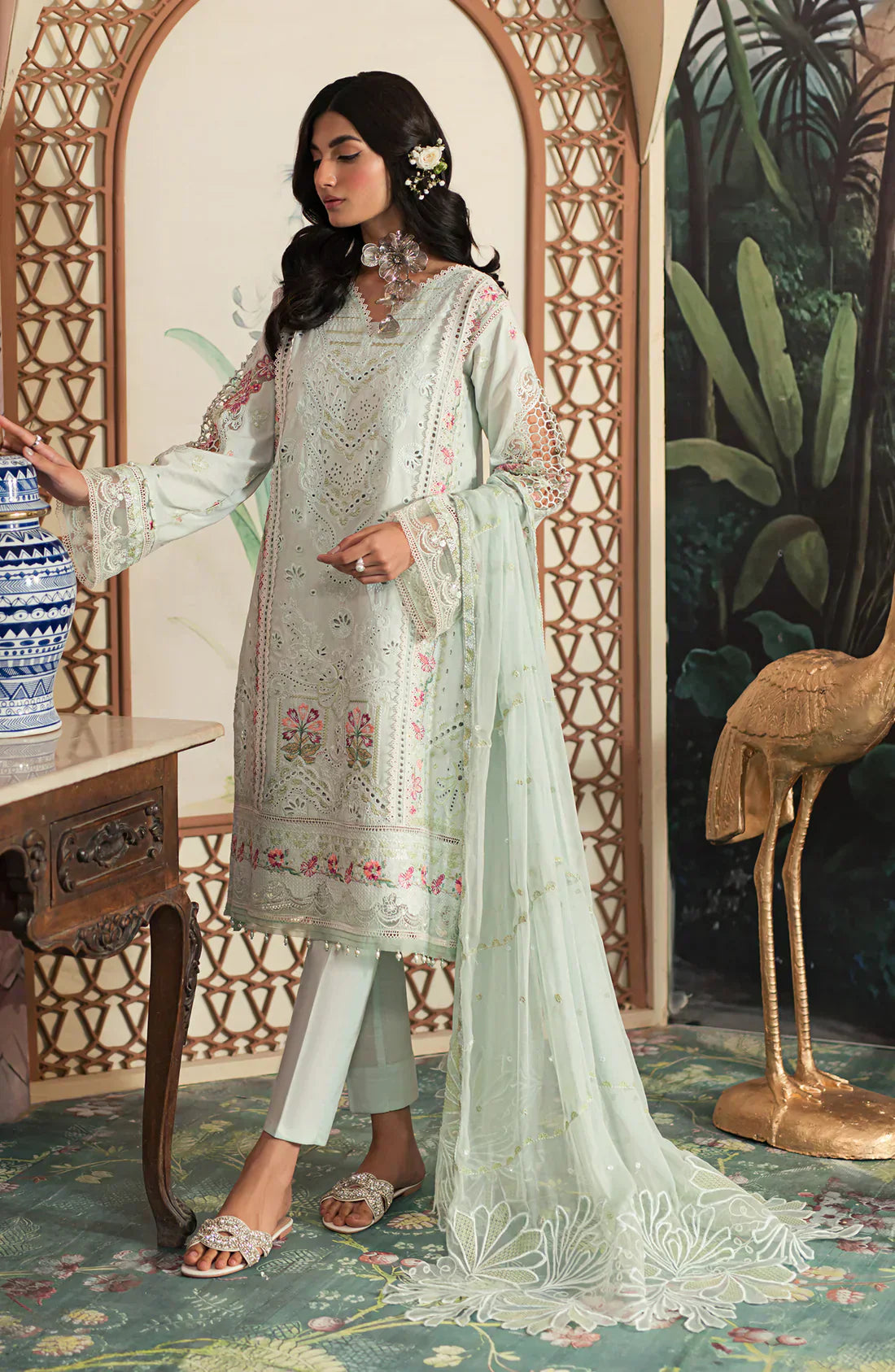 Emaan Adeel | Ayra Luxury Lawn 24 | AR-07 - Ladies Clothes - Maria Faisal
