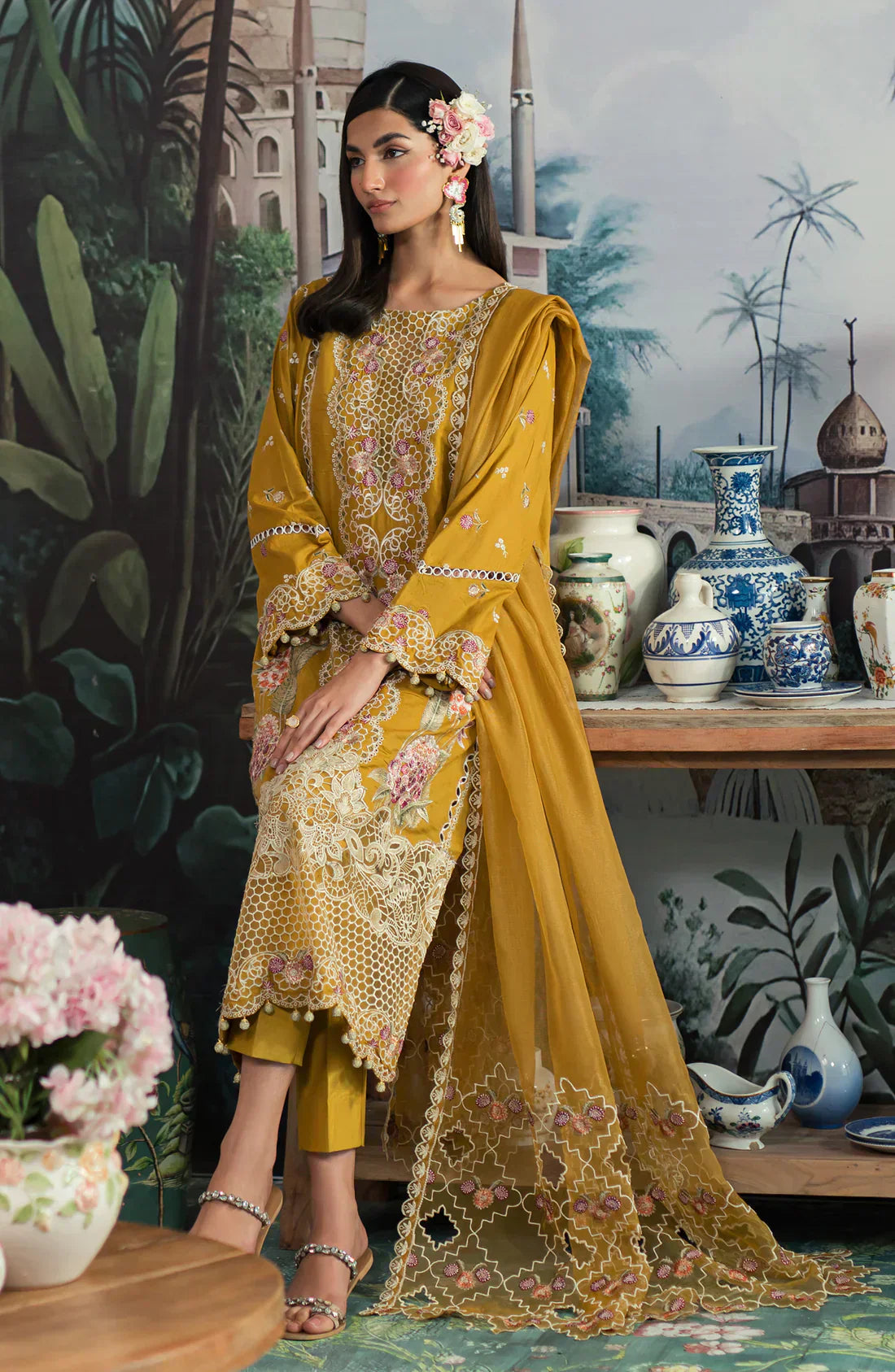 Emaan Adeel | Ayra Luxury Lawn 24 | AR-06 - Ladies Clothes - Maria Faisal