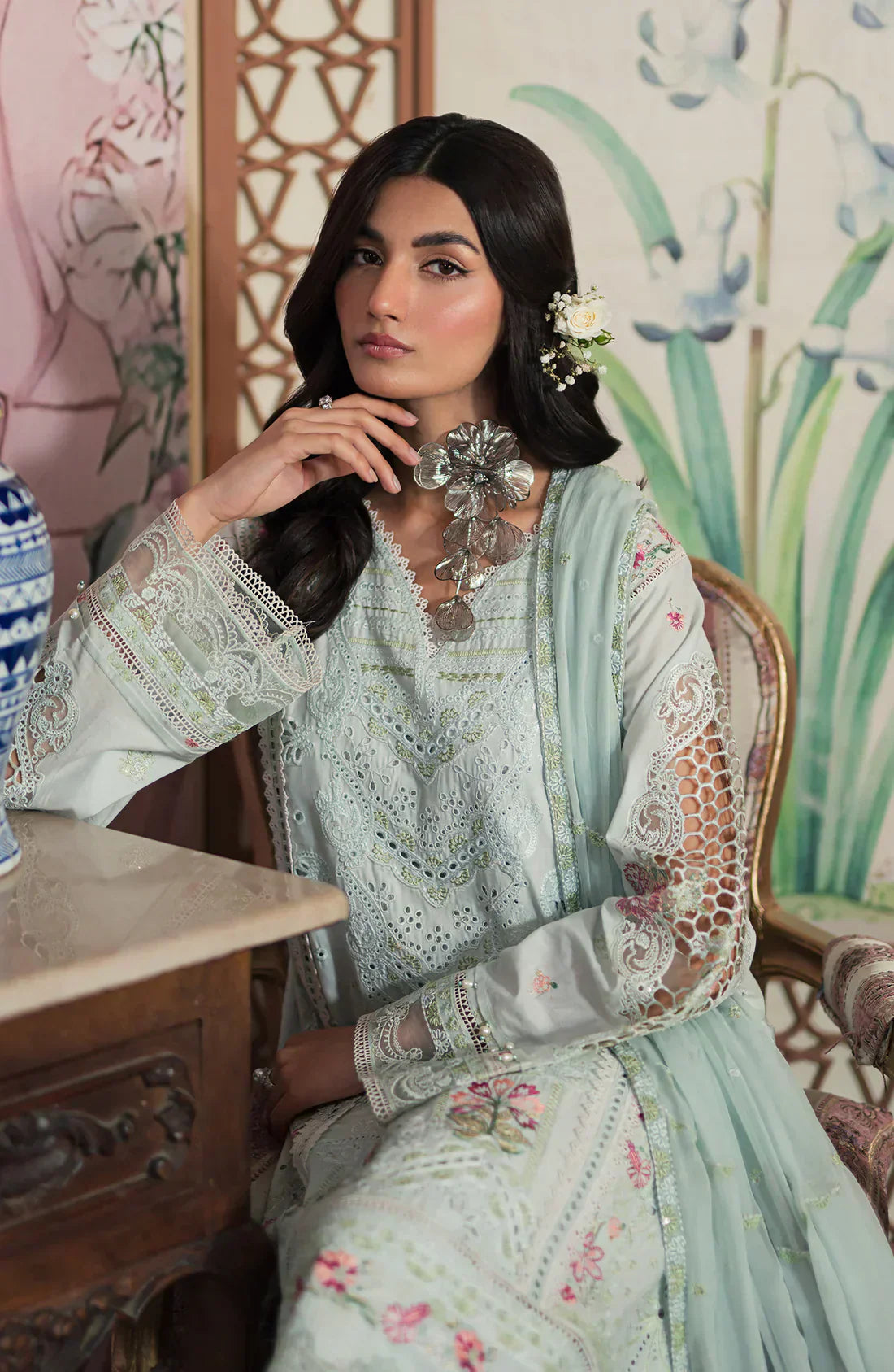 Emaan Adeel | Ayra Luxury Lawn 24 | AR-07 - Ladies Clothes - Maria Faisal