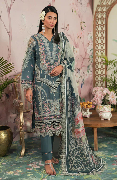 Emaan Adeel | Ayra Luxury Lawn 24 | AR-09 - Ladies Clothes - Maria Faisal