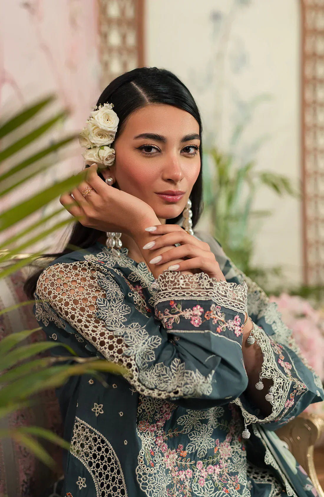 Emaan Adeel | Ayra Luxury Lawn 24 | AR-09 - Ladies Clothes - Maria Faisal