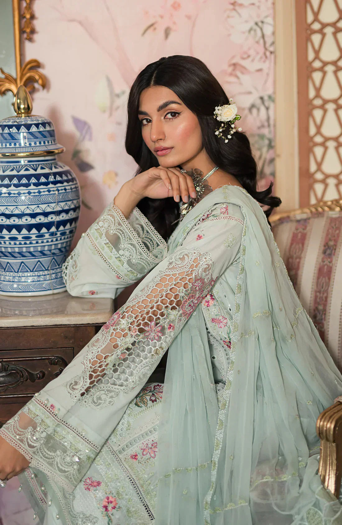 Emaan Adeel | Ayra Luxury Lawn 24 | AR-07 - Ladies Clothes - Maria Faisal