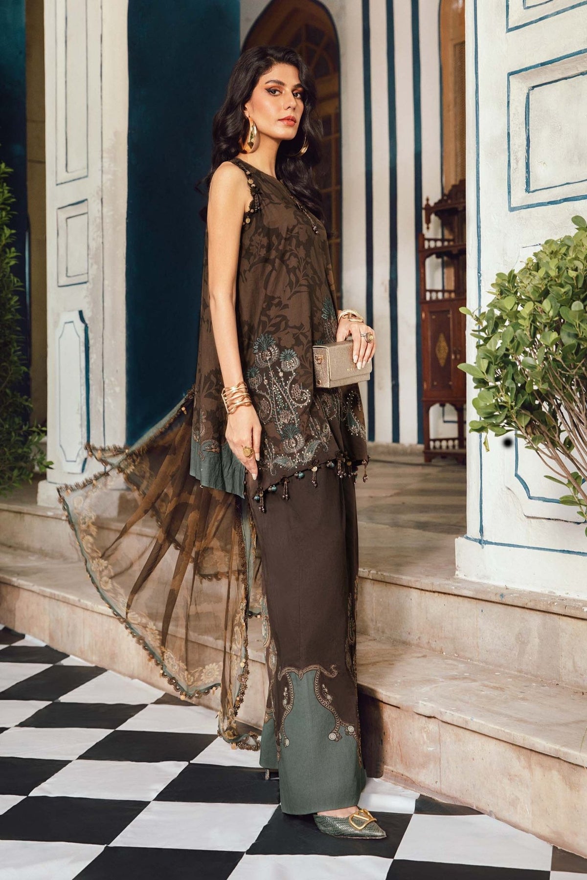 Maria B | M Prints Winter 25 | MPT-2704-A - Casual Dress - available at Maria Faisal in UK and USA.