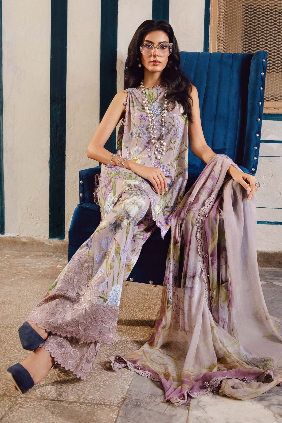 Maria B | M Prints Winter 25 | MPT-2708-A - Casual Dress - available at Maria Faisal in UK and USA.