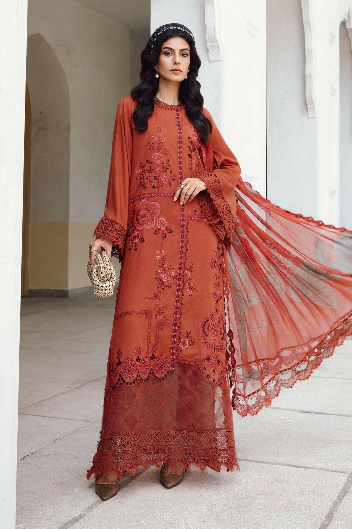 Maria B | M Prints Winter 25 | MPT-2701-B - Casual Dress - available at Maria Faisal in UK and USA.