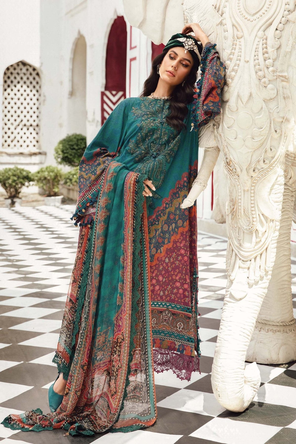 Maria B | M Prints Winter 25 | MPT-2710-B - Casual Dress - available at Maria Faisal in UK and USA.