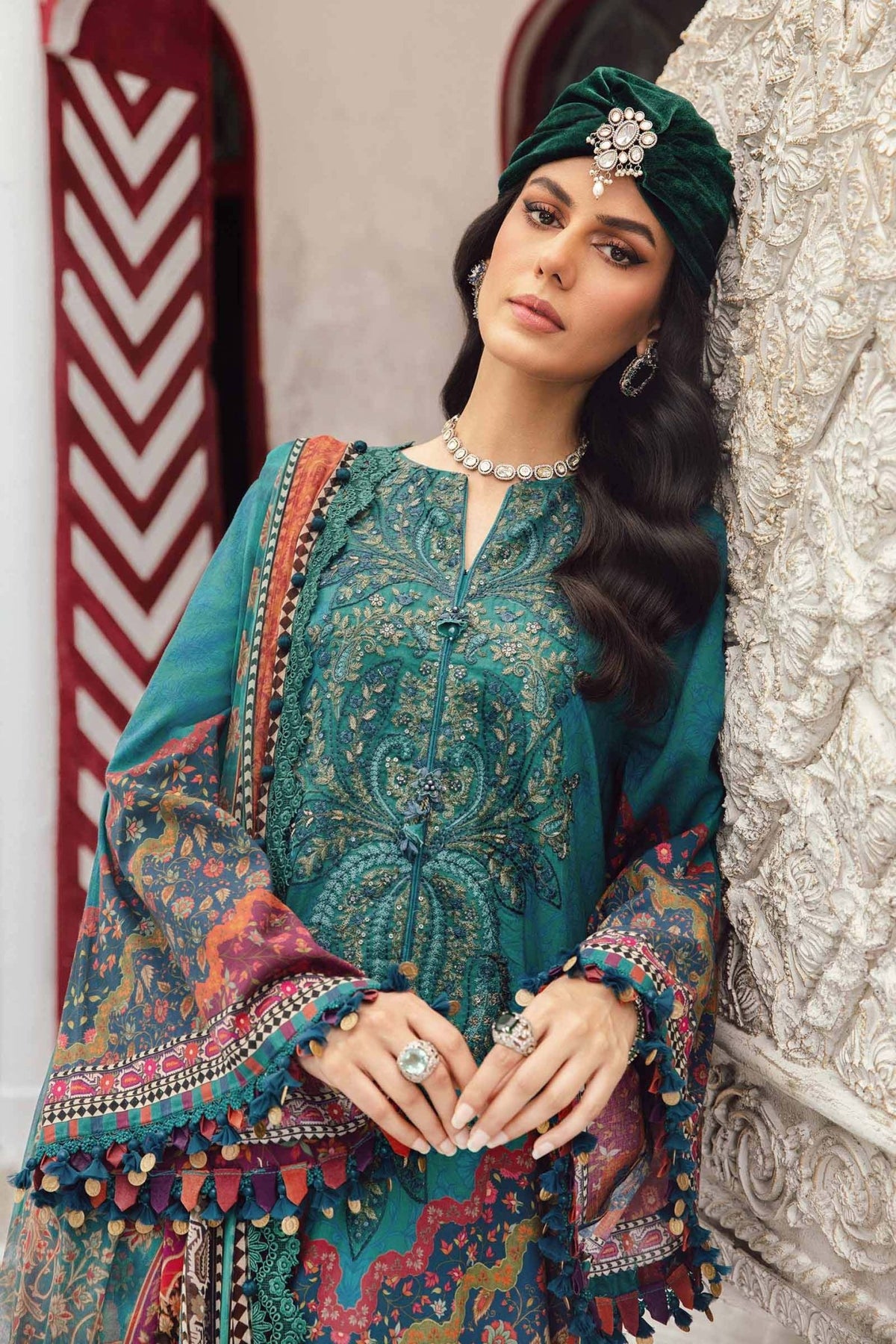Maria B | M Prints Winter 25 | MPT-2710-B - Casual Dress - available at Maria Faisal in UK and USA.