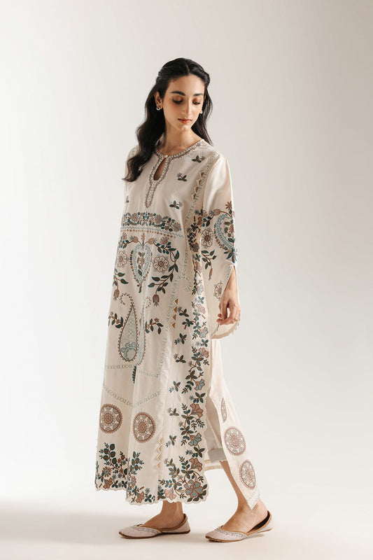 Ethnic | Rozana Collection 25 | Embroidered Dress 02A - is Off White dress from Ethnic - Ladies Clothes - Maria Faisal