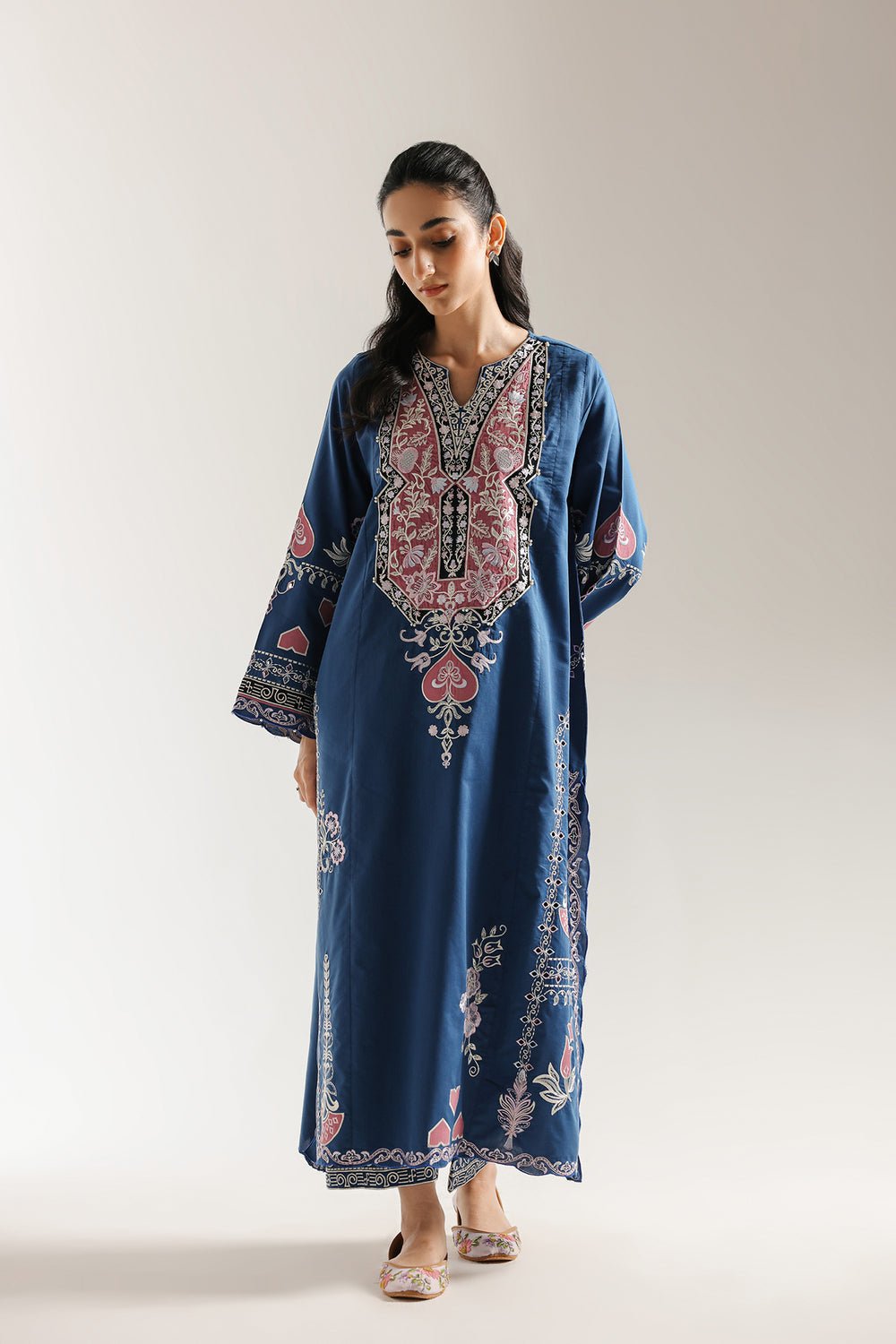 Ethnic | Rozana Collection 25 | Embroidered Dress 03A - is Royal Blue dress from Ethnic - Ladies Clothes - Maria Faisal
