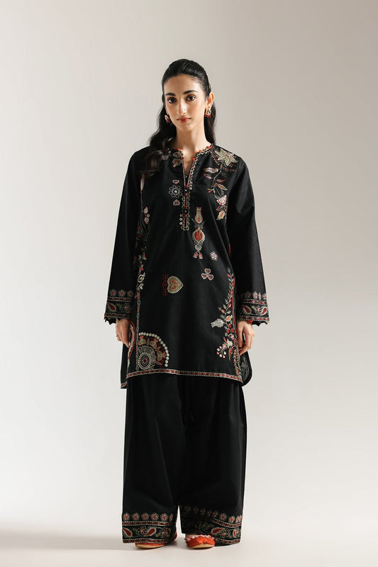 Ethnic | Rozana Collection 25 | Embroidered Dress 07A - is Black dress from Ethnic - Ladies Clothes - Maria Faisal