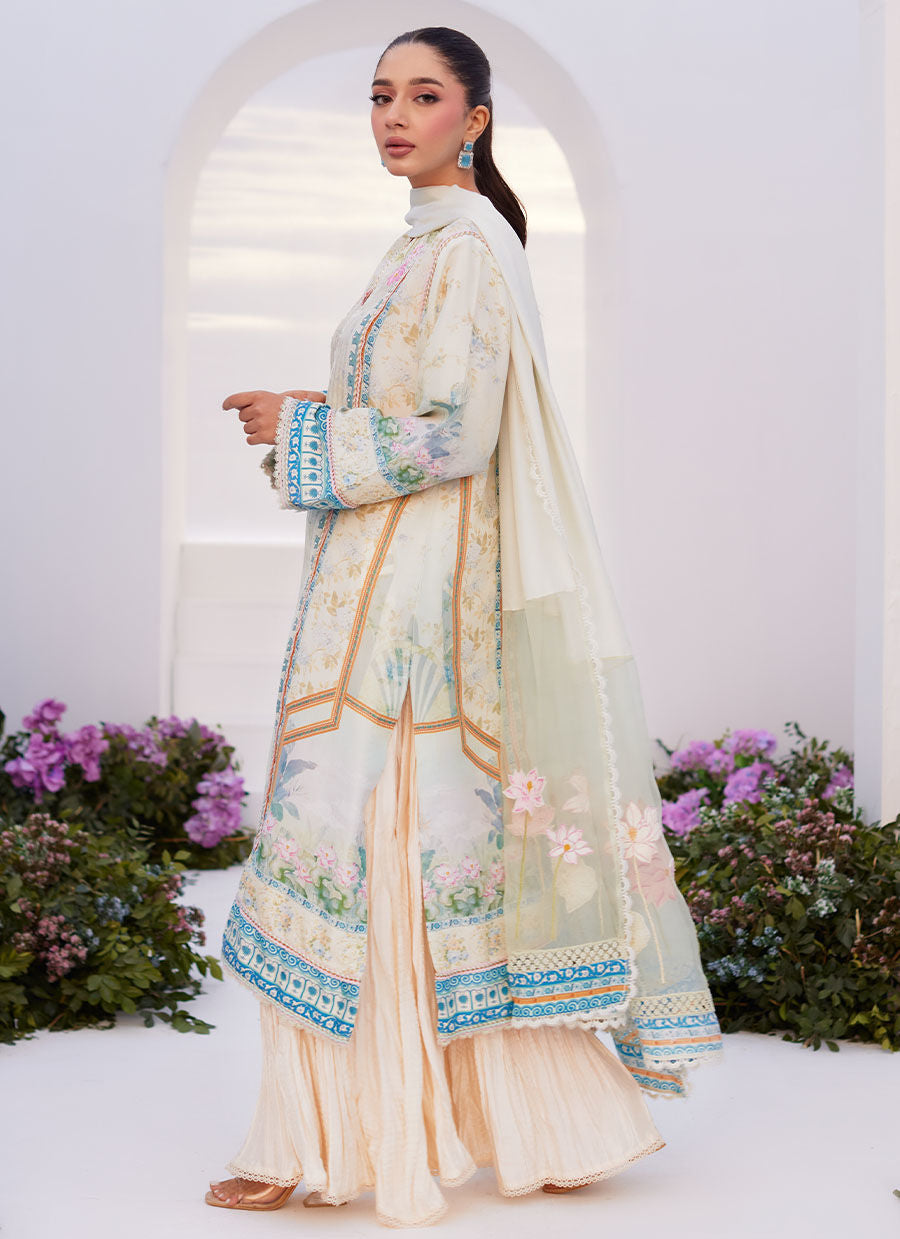 Farah Talib Aziz | Zaza Prints 24 | TURKISH AQUA SHIRT AND DUPATTA - Ladies Clothes - Maria Faisal