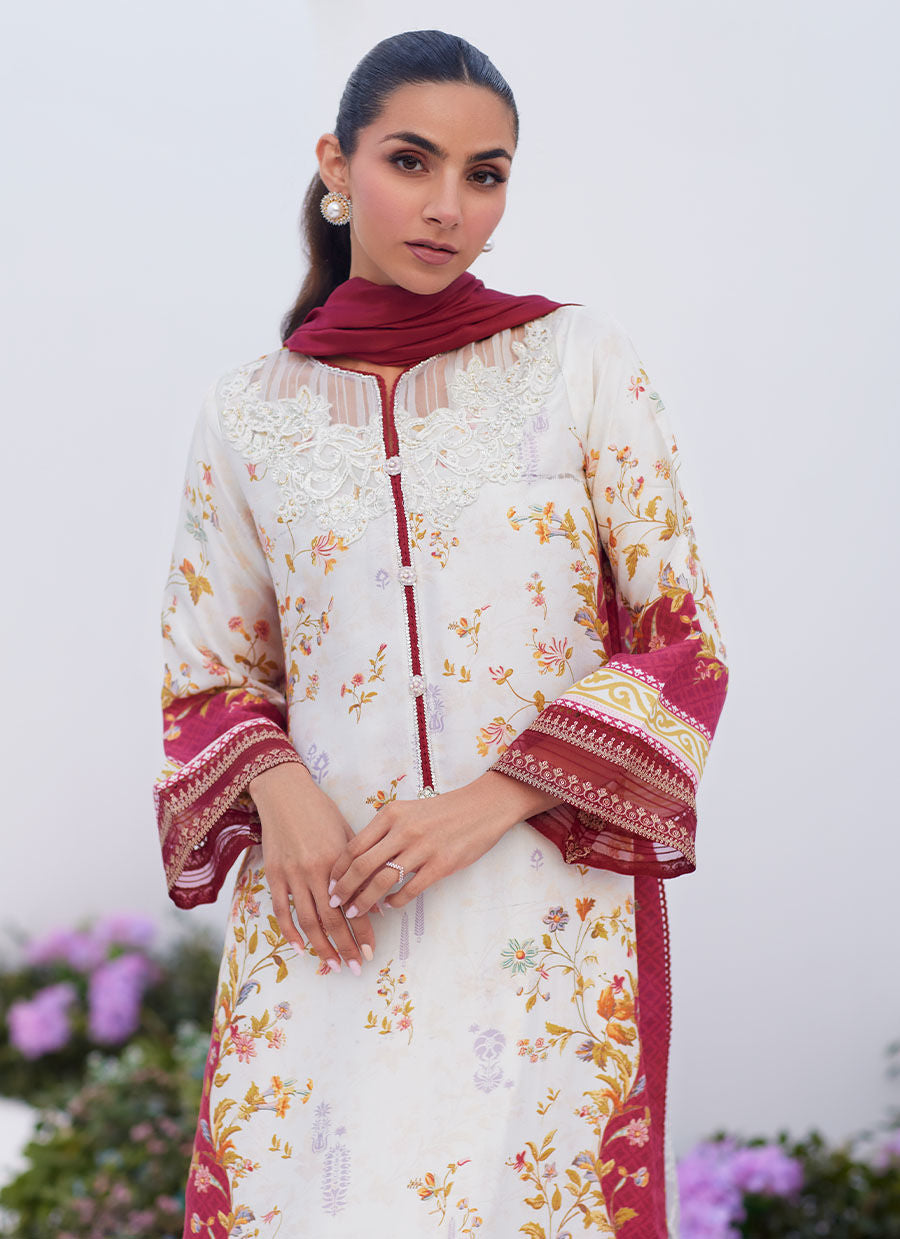 Farah Talib Aziz | Zaza Prints 24 | SANGRIA TRELLIS SHIRT AND DUPATTA - Ladies Clothes - Maria Faisal
