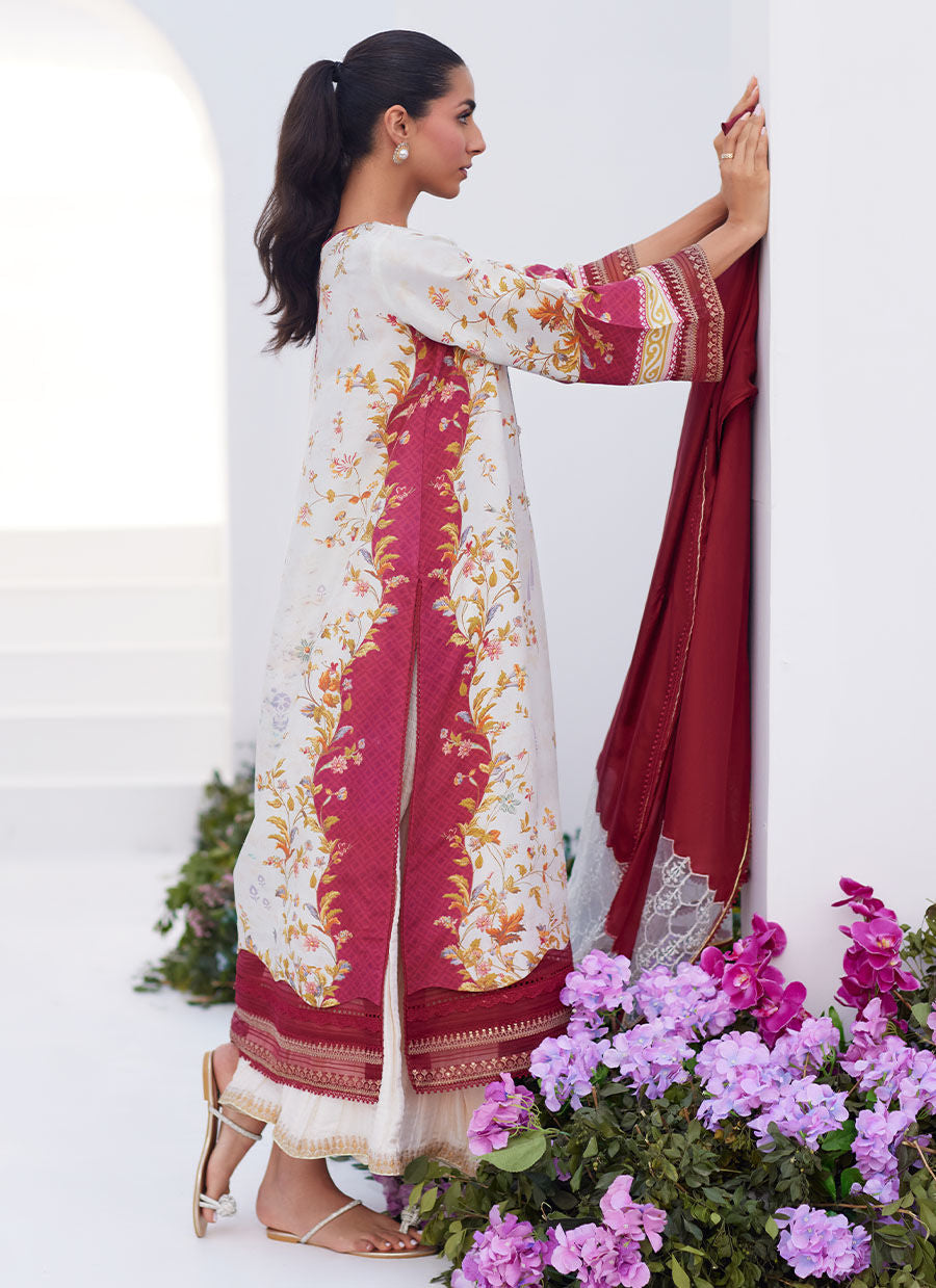 Farah Talib Aziz | Zaza Prints 24 | SANGRIA TRELLIS SHIRT AND DUPATTA - Ladies Clothes - Maria Faisal