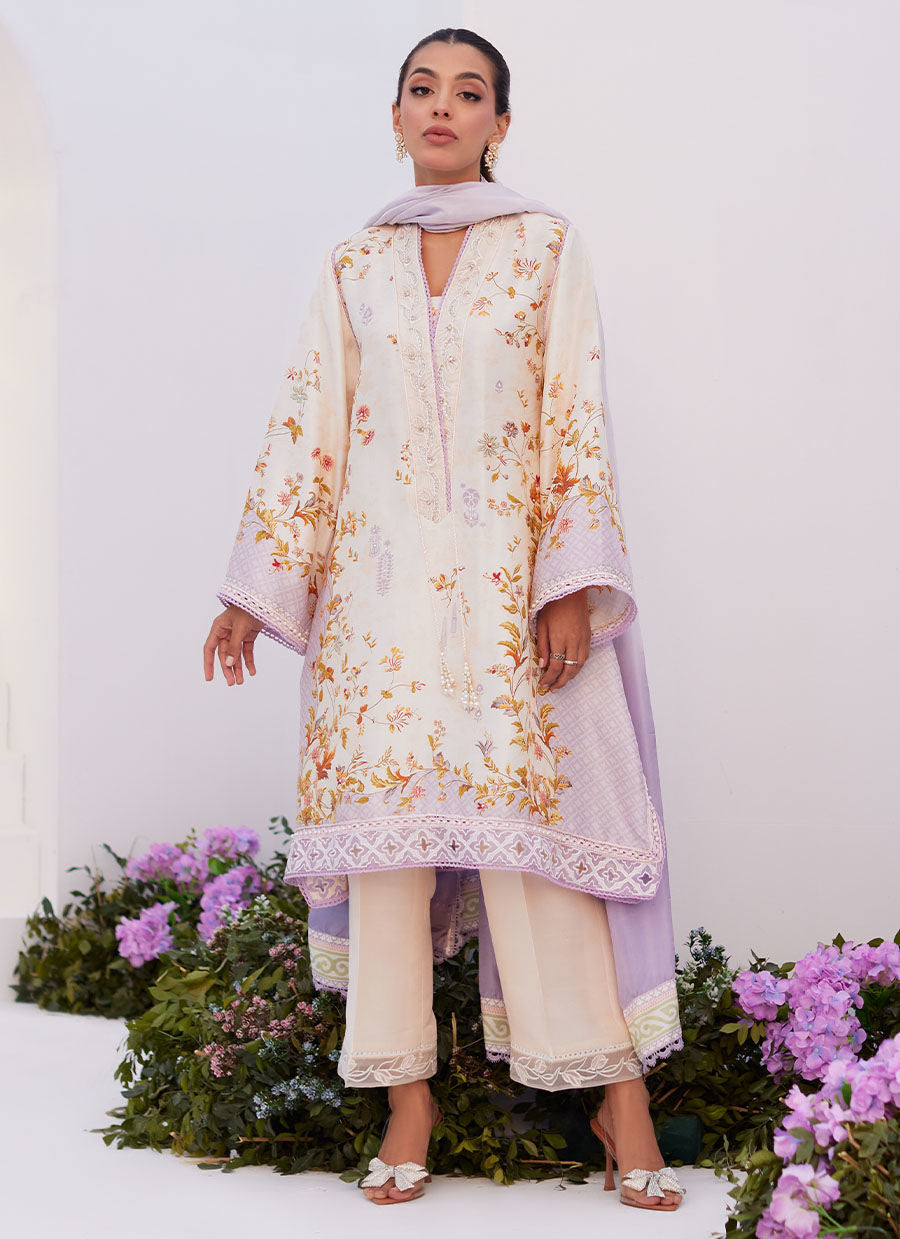 Farah Talib Aziz | Zaza Prints 24 | AMETHYST TRELLIS SHIRT AND DUPATTA - Ladies Clothes - Maria Faisal