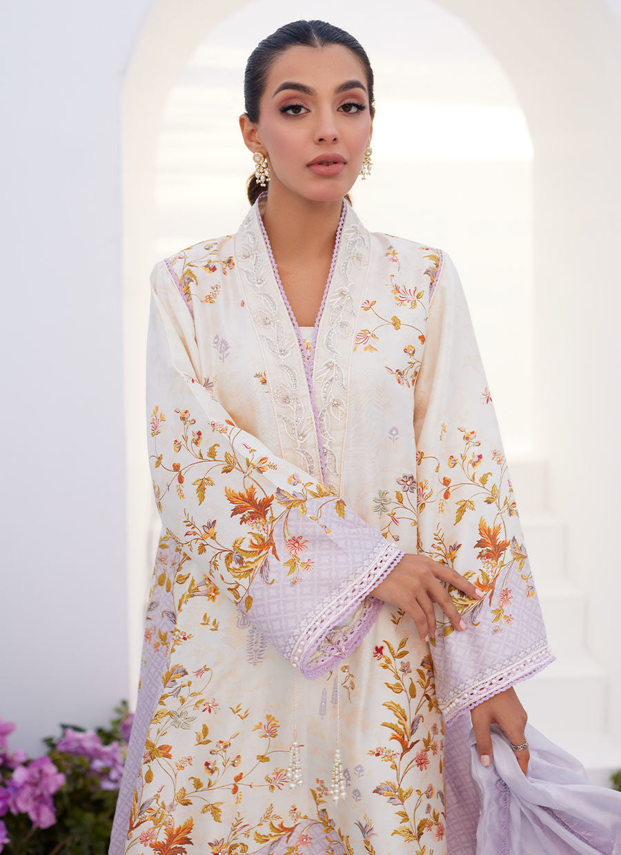 Farah Talib Aziz | Zaza Prints 24 | AMETHYST TRELLIS SHIRT AND DUPATTA - Ladies Clothes - Maria Faisal