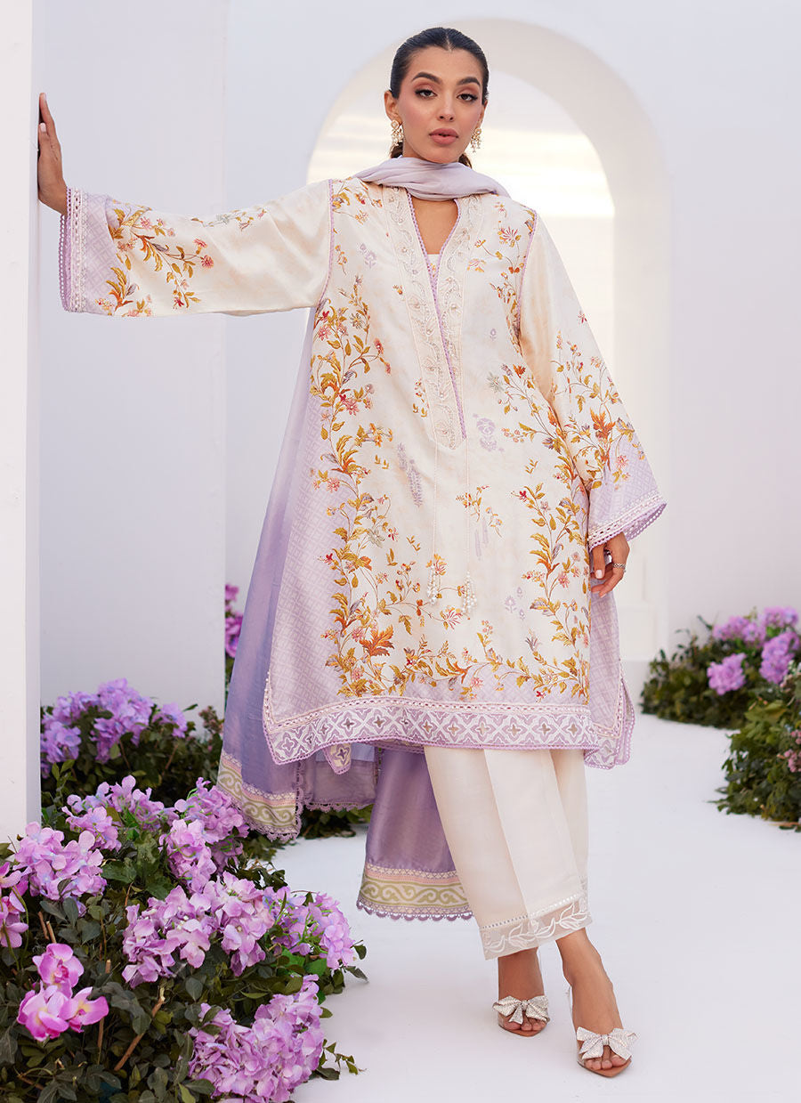 Farah Talib Aziz | Zaza Prints 24 | AMETHYST TRELLIS SHIRT AND DUPATTA - Ladies Clothes - Maria Faisal