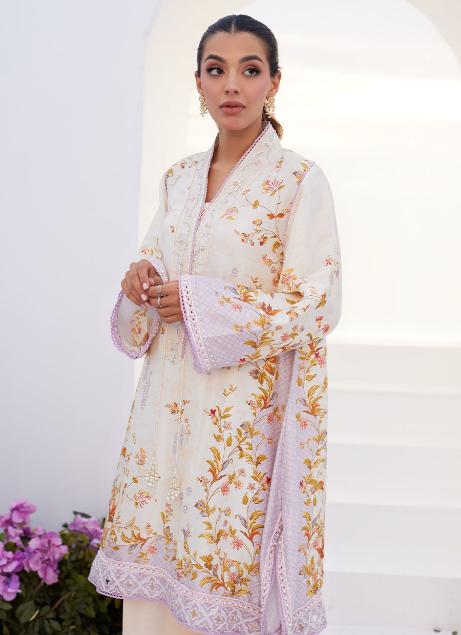 Farah Talib Aziz | Zaza Prints 24 | AMETHYST TRELLIS SHIRT AND DUPATTA - Ladies Clothes - Maria Faisal