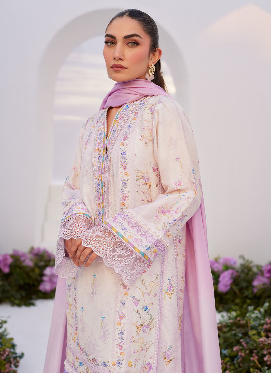 Farah Talib Aziz | Zaza Prints 24 | HEATHER LAVENDER SHIRT AND DUPATTA - Ladies Clothes - Maria Faisal