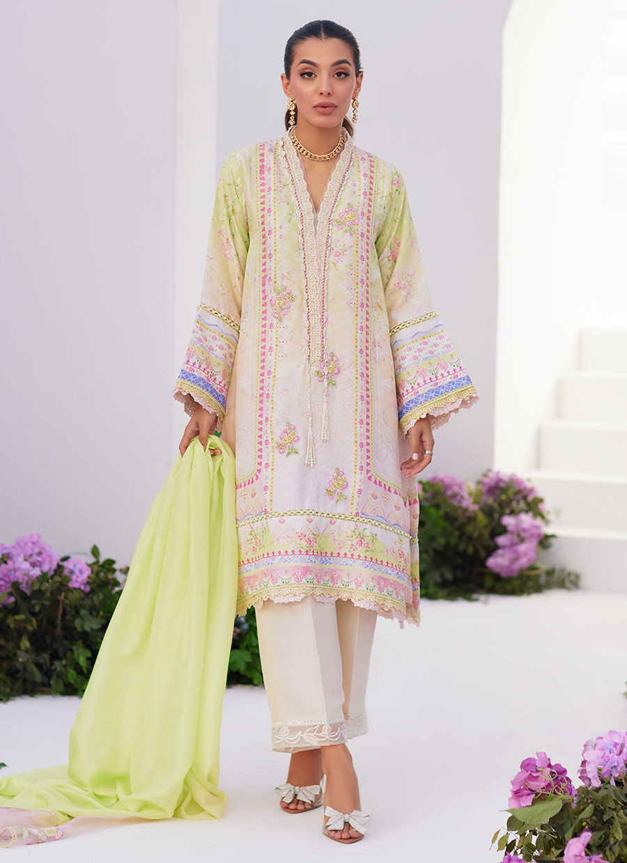 Farah Talib Aziz | Zaza Prints 24 | PEAR OMBRE SHIRT AND DUPATTA - Ladies Clothes - Maria Faisal