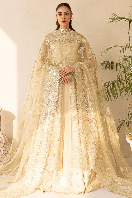 Farasha | Lu Zella Premium Formals 25 | Golden Aura - is Golden dress from Farasha - Ladies Clothes - Maria Faisal