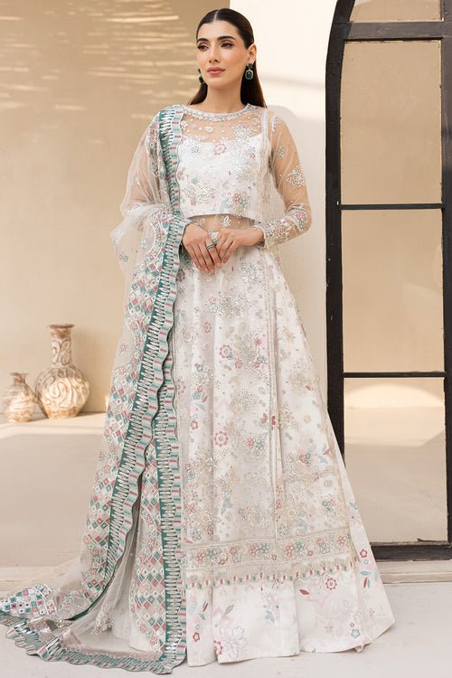 Farasha | Lu Zella Premium Formals 25 | Moonlight Mist - is White dress from Farasha - Ladies Clothes - Maria Faisal