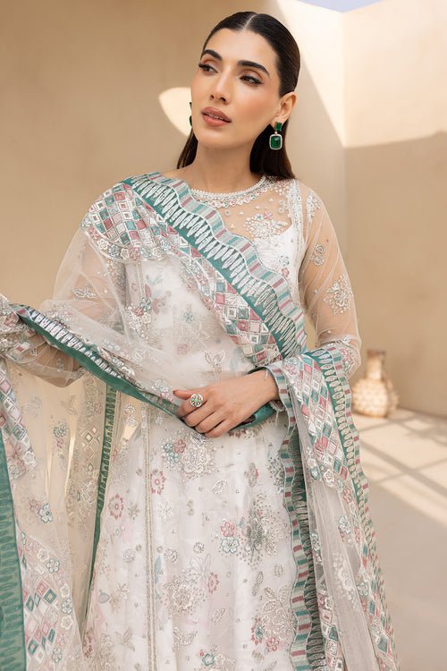 Farasha | Lu Zella Premium Formals 25 | Moonlight Mist - is White dress from Farasha - Ladies Clothes - Maria Faisal