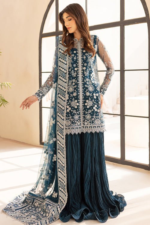 Farasha | Lu Zella Premium Formals 25 | Teal Drizzle - is Green dress from Farasha - Ladies Clothes - Maria Faisal
