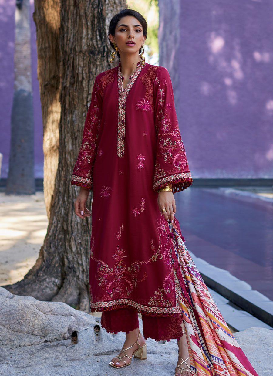 Farah Talib Aziz | Suay Lawn 24 | ENZO RED - Ladies Clothes - Maria Faisal