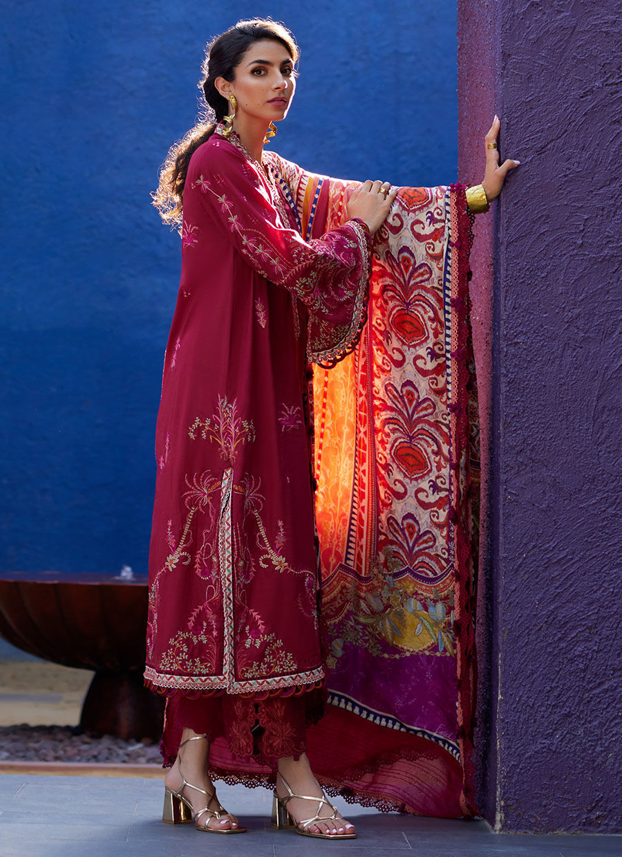 Farah Talib Aziz | Suay Lawn 24 | ENZO RED - Ladies Clothes - Maria Faisal