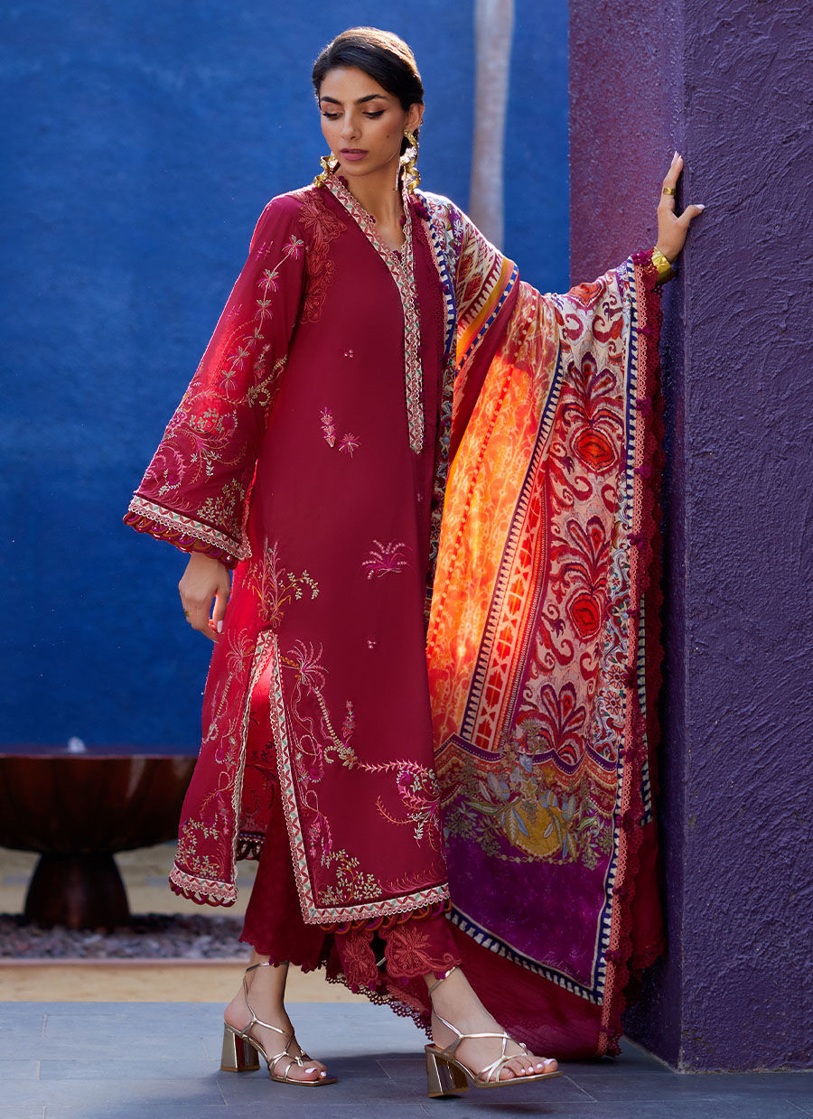 Farah Talib Aziz | Suay Lawn 24 | ENZO RED - Ladies Clothes - Maria Faisal