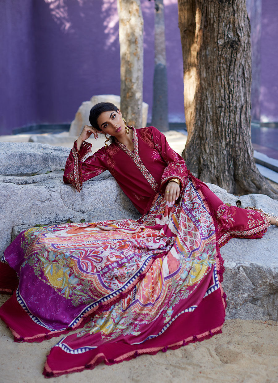 Farah Talib Aziz | Suay Lawn 24 | ENZO RED - Ladies Clothes - Maria Faisal