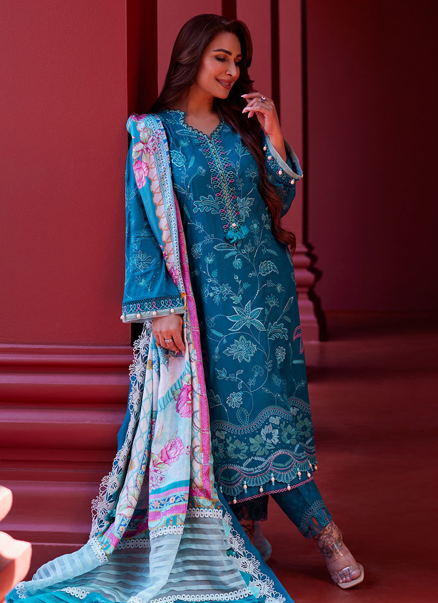 Farah Talib Aziz | Suay Lawn 24 | MOANNA TEAL - Ladies Clothes - Maria Faisal