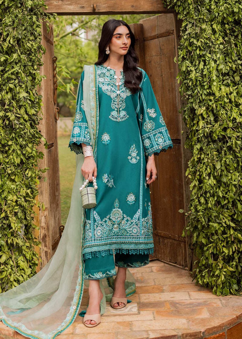 Sadaf Fawad Khan | Lawn 24 | Faizah (A) - Designer Dress with Intricate embroidery and embellishments. Shop elegent wedding dress at Maria Faisal.