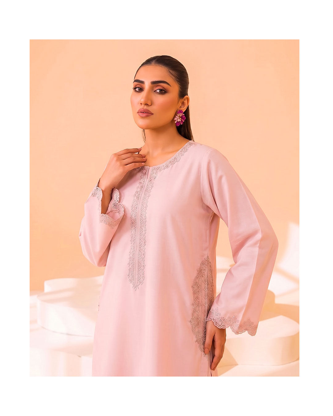 Faiza Faisal | FNF Cords Edit |HARMONY PINK - Casual Dress - available at Maria Faisal in UK and USA.