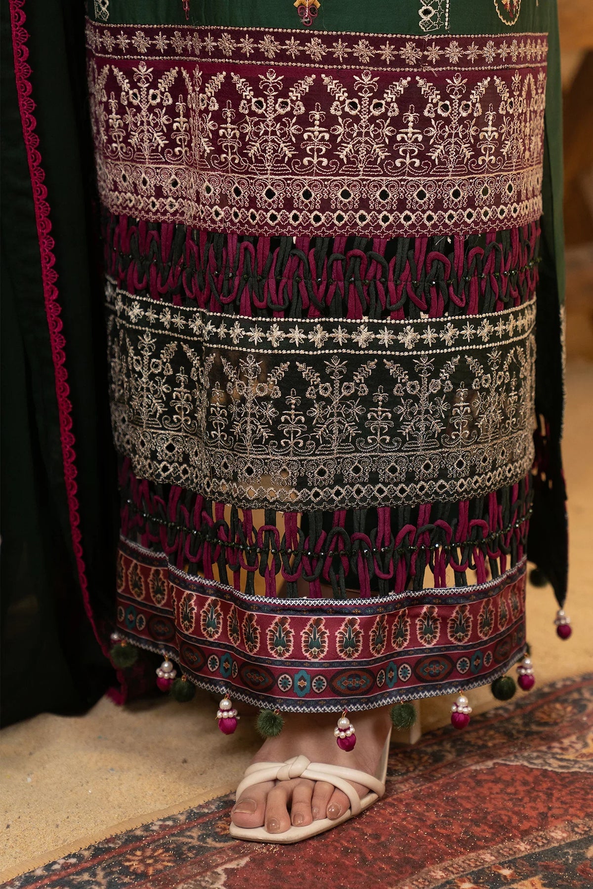 Hemstitch | Summer Luxury Lawn 24 | Bottle Green - Ladies Clothes - Maria Faisal