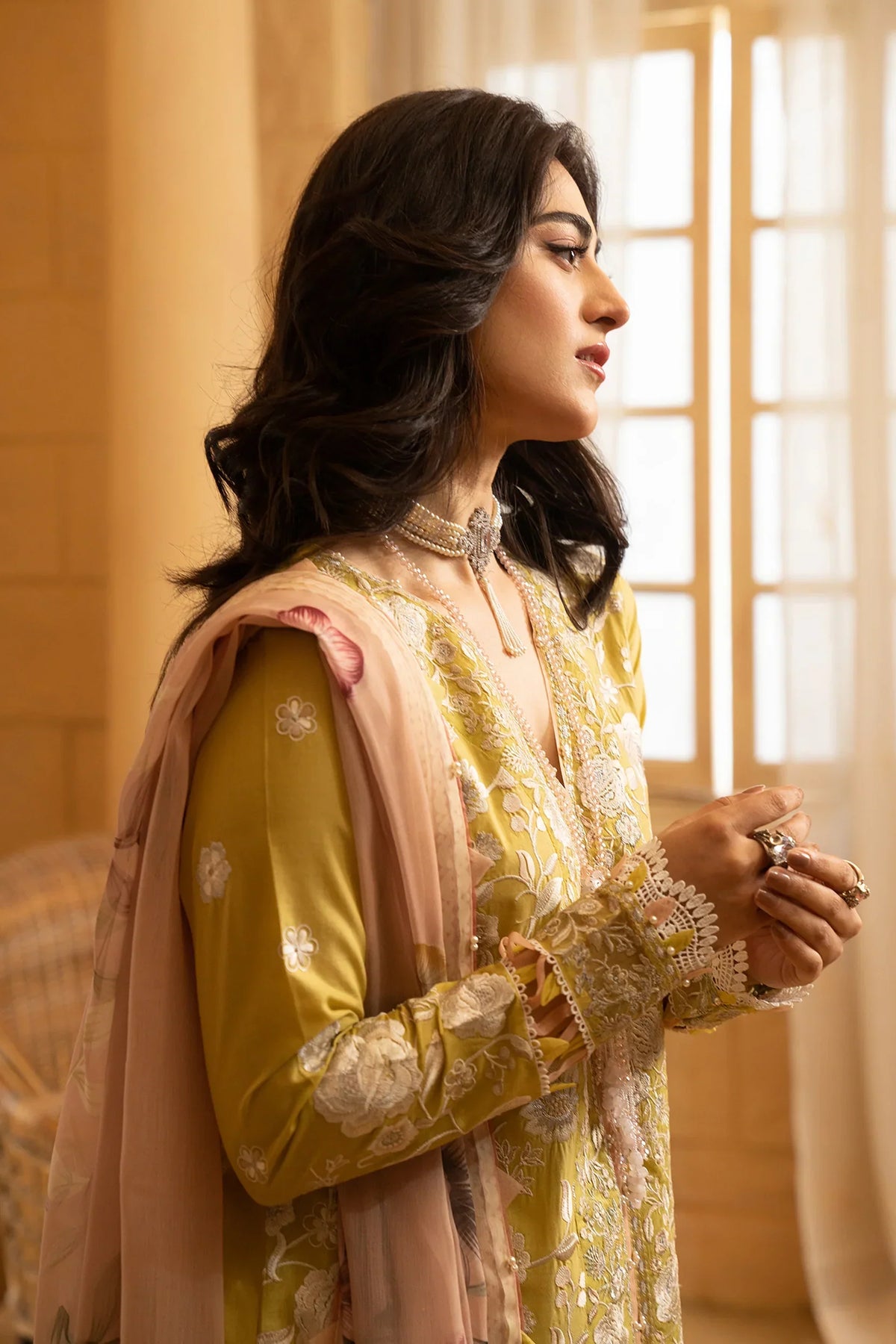 Hemstitch | Summer Luxury Lawn 24 | Lime - Ladies Clothes - Maria Faisal