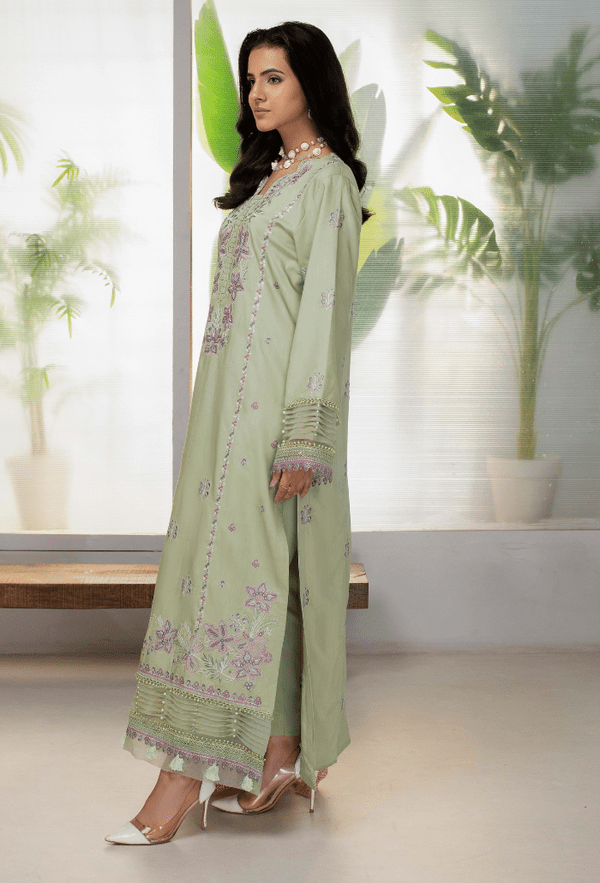 Humdum | Ellena 26 | D04 - is Pastel Mint dress from Humdum - Ladies Clothes - Maria Faisal