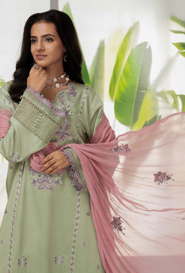 Humdum | Ellena 26 | D04 - is Pastel Mint dress from Humdum - Ladies Clothes - Maria Faisal