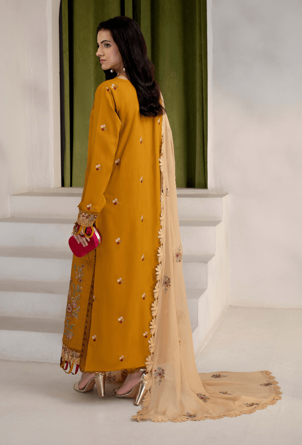 Humdum | Ellena 26 | D07 - is Mustard Yellow dress from humdum - Ladies Clothes - Maria Faisal