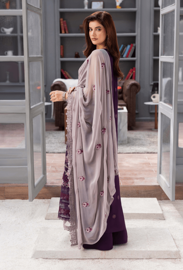Humdum | Fareesha 26 | D02 - is Dark Purple dress from Humdum - Ladies Clothes - Maria Faisal