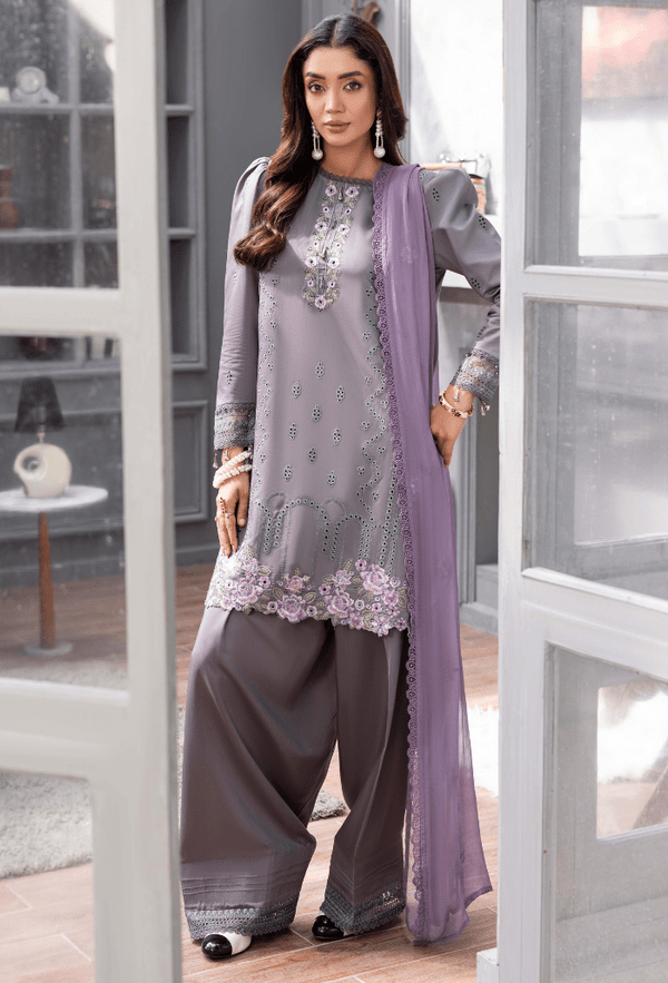Humdum | Fareesha 26 | D05 - is Lavender Grey dress from Humdum - Ladies Clothes - Maria Faisal