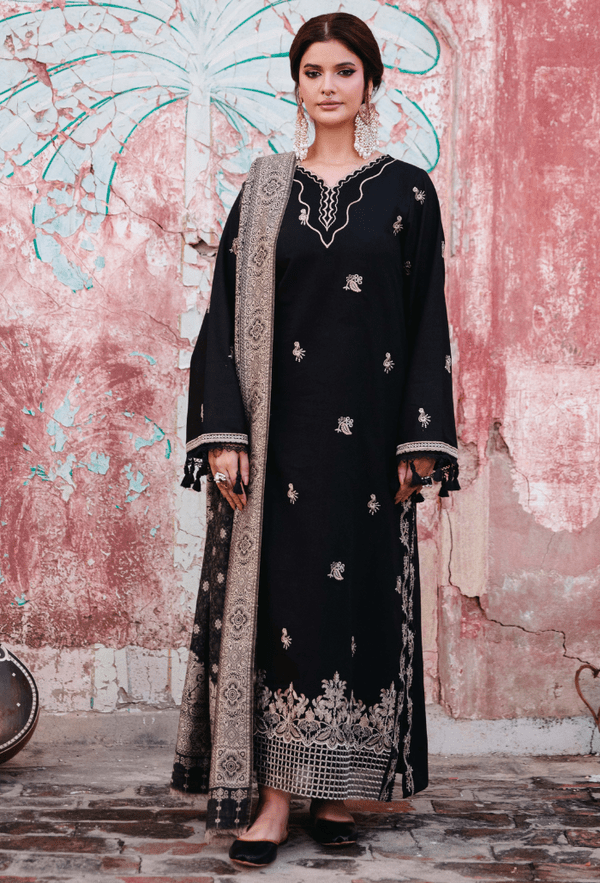 Humdum | Onora Chapter 2 | D01 - is Black dress from Humdum - Ladies Clothes - Maria Faisal