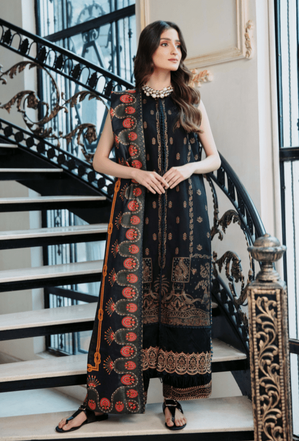 Humdum | Serene 26 | D03 - is Black dress from Humdum - Ladies Clothes - Maria Faisal