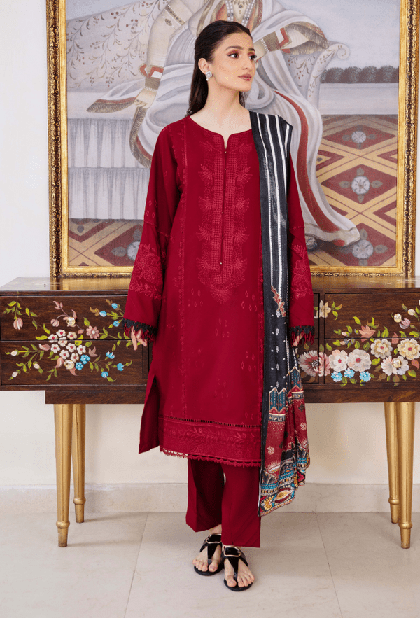 Humdum | Serene 26 | D05 - is Deep Red dress from Humdum - Ladies Clothes - Maria Faisal