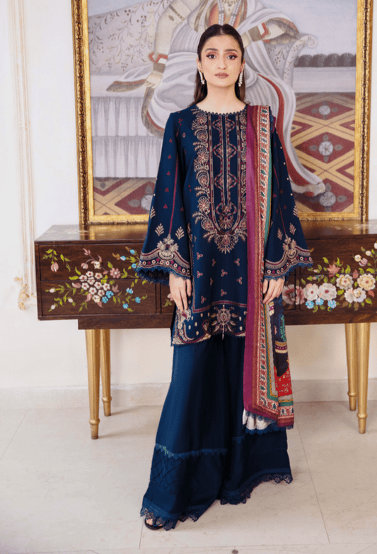 Humdum | Serene 26 | D06 - is Navy Blue dress from Humdum - Ladies Clothes - Maria Faisal