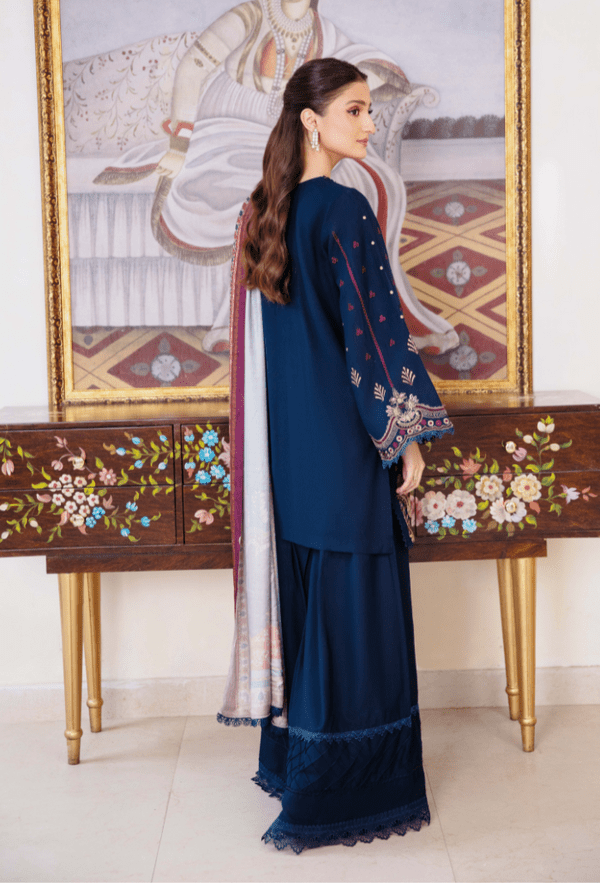 Humdum | Serene 26 | D06 - is Navy Blue dress from Humdum - Ladies Clothes - Maria Faisal