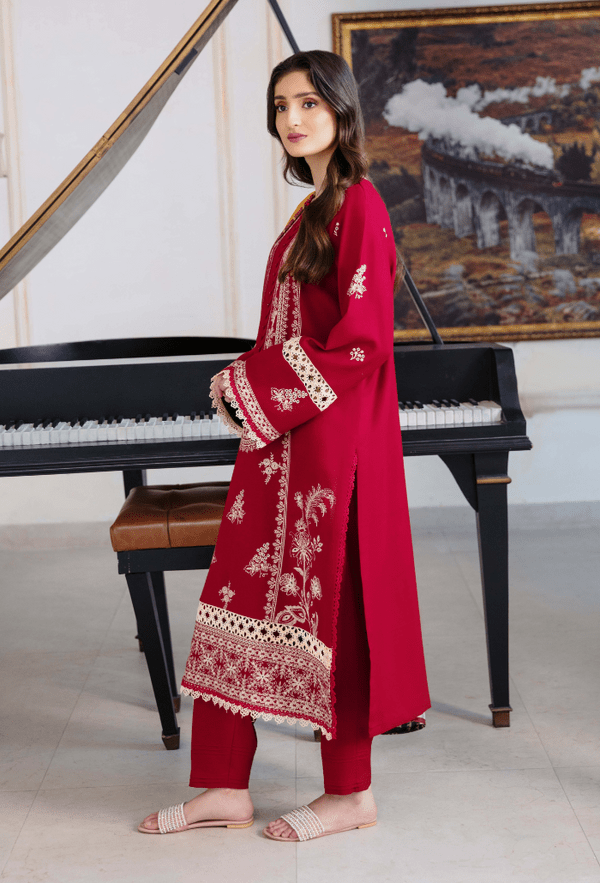 Humdum | Serene 26 | D10 - is Deep Red dress from Humdum - Ladies Clothes - Maria Faisal