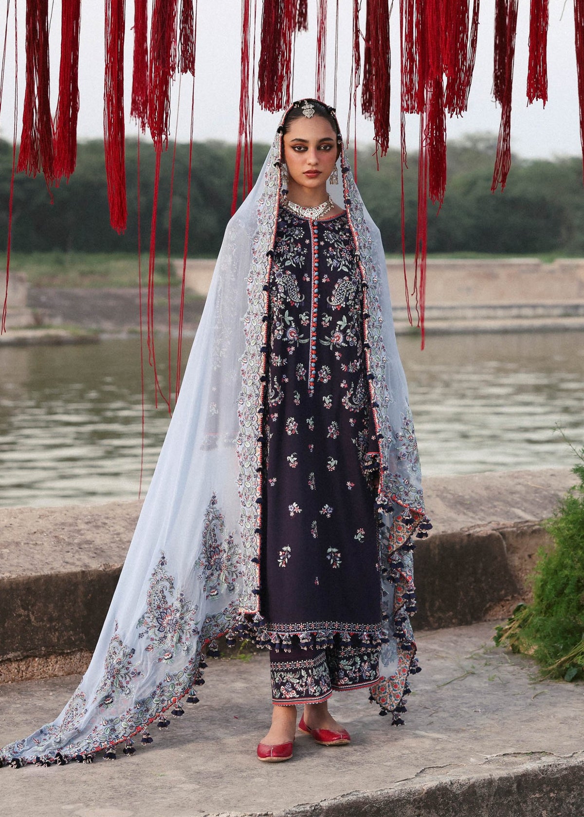 Hussain Rehar | Karandi 25 | Rouge - Casual Wear - available at Maria Faisal in UK and USA