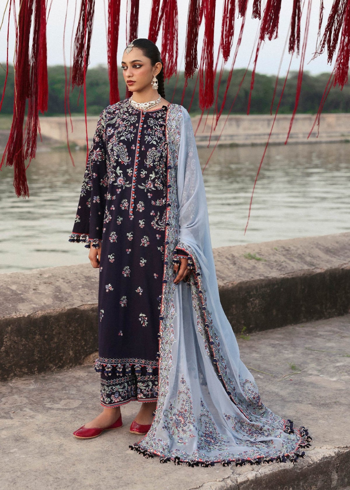 Hussain Rehar | Karandi 25 | Rouge - Casual Wear - available at Maria Faisal in UK and USA