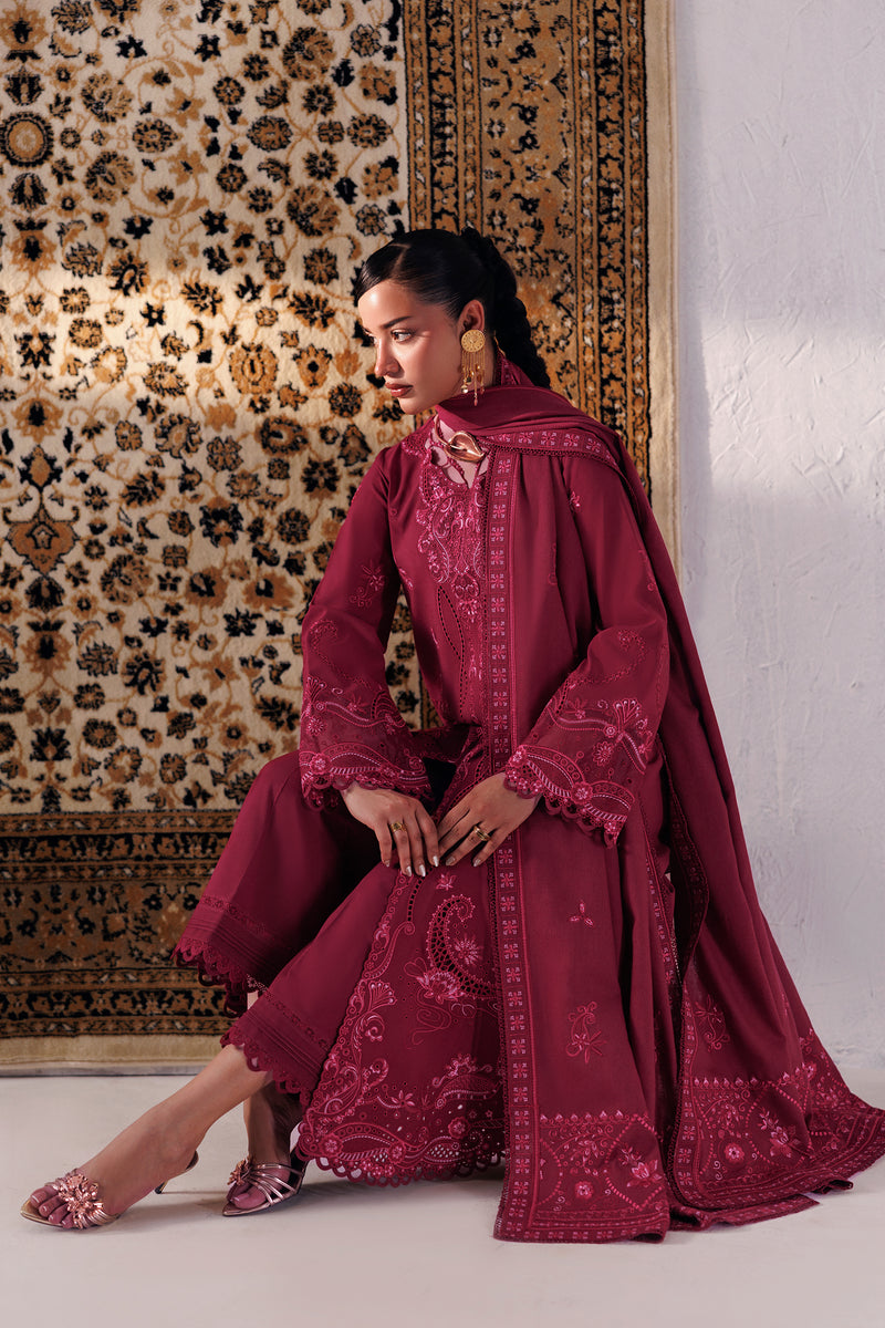 Qalamkar | Q Line Linen 26 | QLW-02 ALEENA - Luxury Dress - available at Maria Faisal in UK and USA.